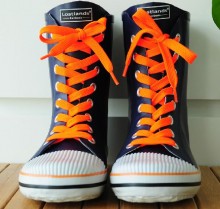 深藍橙色鞋帶